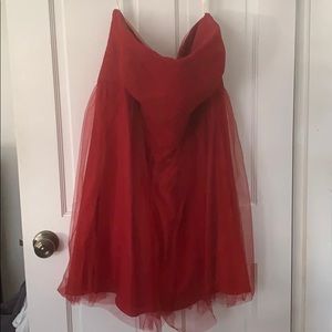Strapless Red Cocktail/Bridesmaid Dress